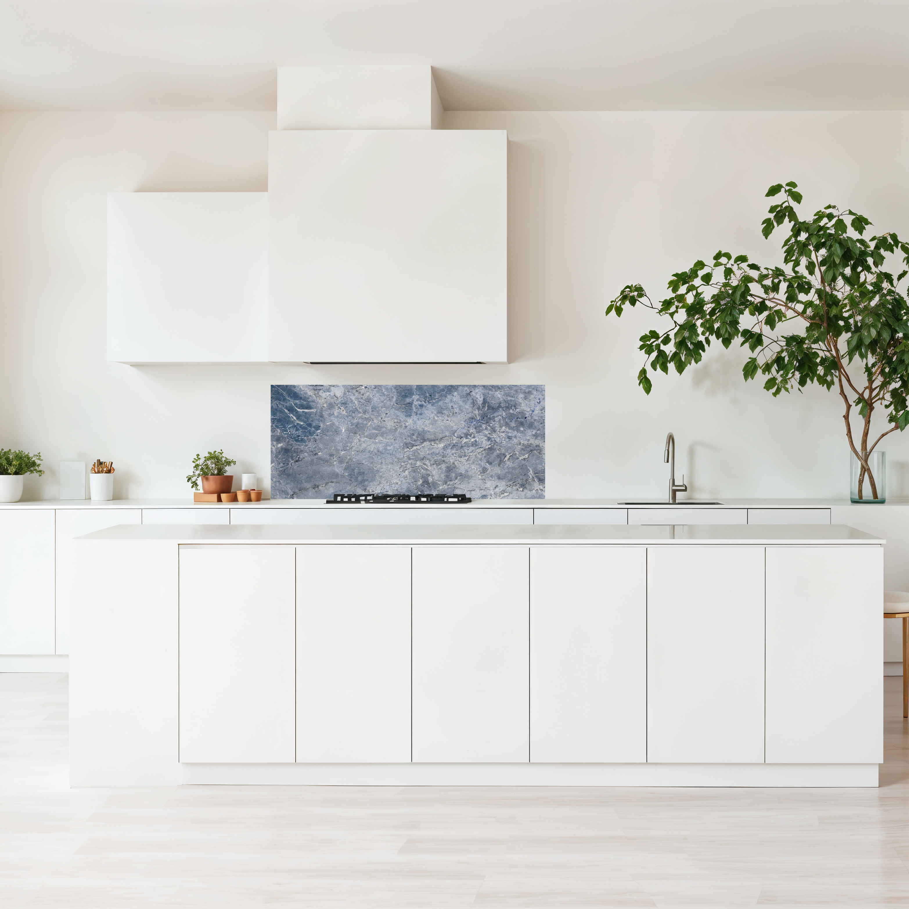 Crédence cuisine imprimée sur dibond effet marbre gris foncé